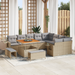 Set canapele grădină vidaXL 12 piese perne Bej Ratan Poli Acacia - WALTI WALTI