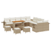 Set Canapea Modulară Grădină 14 Piese cu Perne Bej Rattan Poly - WALTI WALTI