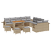 Set de sofas pentru grădină vidaXL 14 piese cu perne bej ratan poli acacia - WALTI WALTI