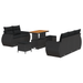 Set de sofa de grădină vidaXL cu 8 piese cu perne Negru Poli ratan Acacia - WALTI WALTI