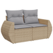 Set de Sofa de Grădină vidaXL cu 10 Piese cu Perne Bej din Ratan Polietilenic Acacia - WALTI WALTI