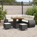 Set de canapele pentru grădină vidaXL 8 piese cu perne Negru Rattan Poliester - WALTI WALTI