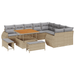 Set canapea grădină vidaXL 12 piese cu perne bej rattan poliester - WALTI WALTI