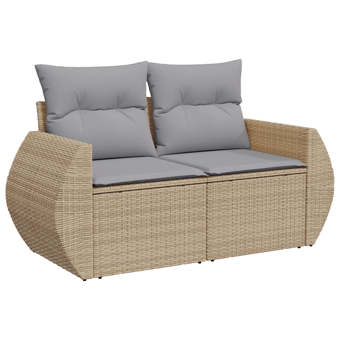Set canapea grădină vidaXL 12 piese cu perne bej rattan poliester - WALTI WALTI