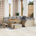 Set canapea grădină vidaXL 12 piese cu perne bej rattan poliester - WALTI WALTI