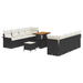Set de canapea de grădină vidaXL cu 11 piese, Negru, Ratan, Acacia - WALTI WALTI