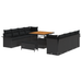 Set de Sofa de Grădină vidaXL 11 Piese cu Perne Negru Rattan - WALTI WALTI