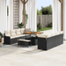 Set de canapele de grădină compus din 11 piese cu perne rattan poli negru Acacia - WALTI WALTI
