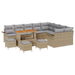 Set Canapea Grădină vidaXL 13 Piese cu Perne Bej Rattan Poliester - WALTI WALTI