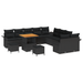 Set de canapea de grădină cu 13 piese cu perne Negru Ratan sintetic Acacia - WALTI WALTI