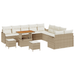 Set de sofa de grădină vidaXL 13 piese cu perne Bej Poliratan Acacia - WALTI WALTI