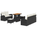 Set de Sofa de Grădină vidaXL 8 Piese cu Perne Negre din Poliratan Acacia - WALTI WALTI