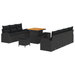 Set Canapea pentru Grădină Set de 4 Negru Rattan Mediu - WALTI WALTI
