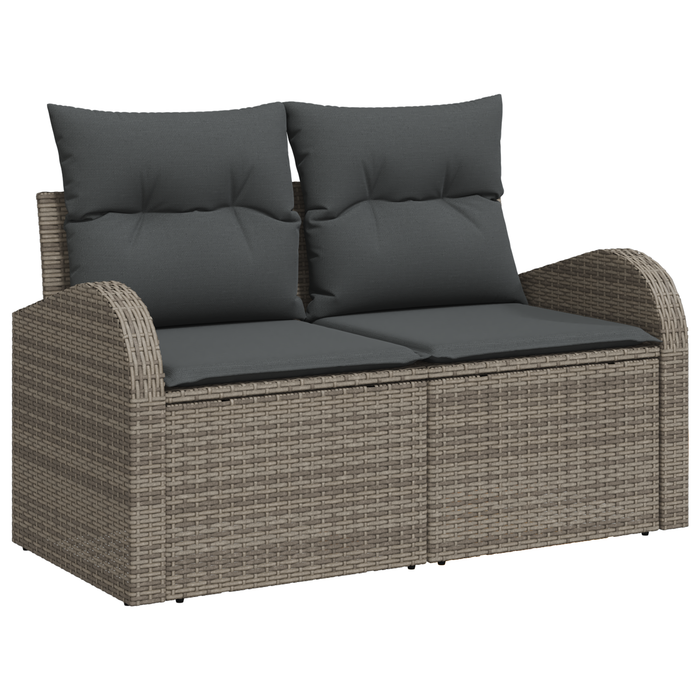 Set de Canapea cu 12 Piese cu Perne Gri Ratan Polimeric Acacia - WALTI WALTI