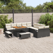 Set de canapele grădină 13 piese cu perne negre din rattan polimer Acacia - WALTI WALTI
