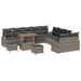 Set de 13 Piese Sofa de Grădină cu Pernițe Gri Poliratan Acacia - WALTI WALTI