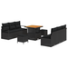 Set de Canapea de Grădină vidaXL 9 Piese cu Perne Negru Poliratan Acacia - WALTI WALTI