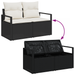 Set canapea de grădină din 9 piese cu perne Black Poly Rattan Acacia - WALTI WALTI