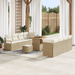 Set de 11 Piese Sofa de Grădină cu Perne Bej din Poliratan și Acacia - WALTI WALTI