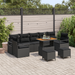 Set de canapea de grădină 10 piese cu perne Negru Rattan Poliesteric Acacia - WALTI WALTI