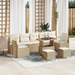 Set de 10 Piese de Sofa de Grădină cu Perne Bej Ratan Poli Acacia - WALTI WALTI