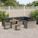 Set de Canapea pentru Grădină vidaXL 12 Piese cu Perne Gri Rattan Poli Acacia - WALTI WALTI