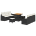 Set 9 Piese Canapea Grădină cu Perne Negru Ratan Polimeric Acacia - WALTI WALTI