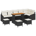 Set de sofa 10 piese grădină cu perne Ratan Poliratan Acacia Negru - WALTI WALTI