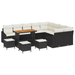 Set canapele grădină vidaXL 13 piese cu perne Negru Poliratan Acacia - WALTI WALTI