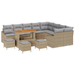 Set de Canapea Grădină vidaXL 13 Piese cu Perne Bej Ratan Polimer Acacia - WALTI WALTI