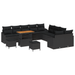 Set de sofa de grădină vidaXL cu 13 piese cu perne Negre Ratan poli Acacia - WALTI WALTI