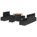 Set de Sofa pentru Grădină vidaXL cu Perne Negru Poliratan Acacia - WALTI WALTI
