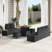 Set de Sofa pentru Grădină vidaXL cu Perne Negru Poliratan Acacia - WALTI WALTI