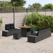 Set de Sofa pentru Grădină vidaXL cu Perne Negru Poliratan Acacia - WALTI WALTI