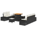 Set canapele grădină vidaXL 8 piese cu perne - Negru - Poliratan - Acacia - WALTI WALTI