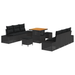 Set de Sofa pentru Grădină 9 Piese cu Perne Negru Poliratan Acacia - WALTI WALTI