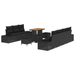 Set de 10 piese sofa de grădină cu perne Negru Poliratan Acacia - WALTI WALTI