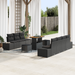 Set de 10 piese sofa de grădină cu perne Negru Poliratan Acacia - WALTI WALTI