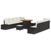 Set de Sofa de Grădină cu 11 Piese cu Perne Negre Poliratan Acacia - WALTI WALTI