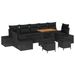 Set de Sofa de Grădină cu 10 Piese cu Pernuțe Negru Poliratan Acacia - WALTI WALTI