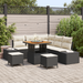 Set de sofa de grădină vidaXL cu 8 piese cu perne Negru Poliratan Acacia - WALTI WALTI