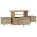 Set de 14 Piese Sofa de Grădină cu Perne Bej Poli Ratan Acacia - WALTI WALTI