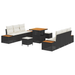 Set de sofa de grădină 9 piese cu perne Ratan Poli Negru Acacia - WALTI WALTI