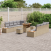 Set 11 Piese Sofa Grădină cu Pernuțe Bej Poli Ratan Acacia - WALTI WALTI