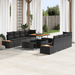 Set de 11 piese pentru sofa de grădină cu pernuțe Negru Poliratan Acacia - WALTI WALTI