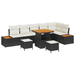 Set canapea grădină vidaXL 9 piese cu perne, ratan polimer negru, acacia - WALTI WALTI