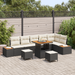Set canapea grădină vidaXL 9 piese cu perne, ratan polimer negru, acacia - WALTI WALTI