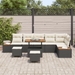 Set de 9 Piese Sofa de Grădină vidaXL cu Perne Negru Ratan Polimer Acacia - WALTI WALTI