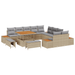 Set canapea grădină vidaXL 13 piese cu perne Bej ratan polimer Acacia - WALTI WALTI