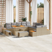 Set canapea grădină vidaXL 13 piese cu perne Bej ratan polimer Acacia - WALTI WALTI